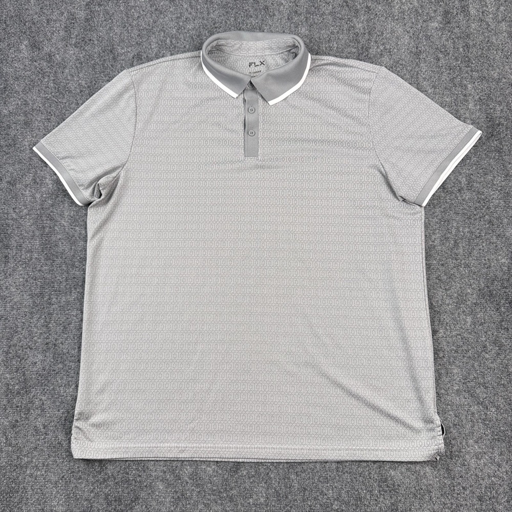 FLX Polo Shirt Mens Size XL Urban Commuter Performance Golf Gray OEKO-TEX